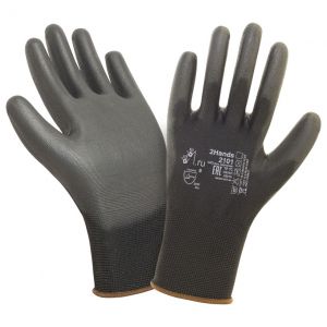 Перчатки нейлоновые с полиуретановым покрытием 2Hands 2101BLK, р-р 9