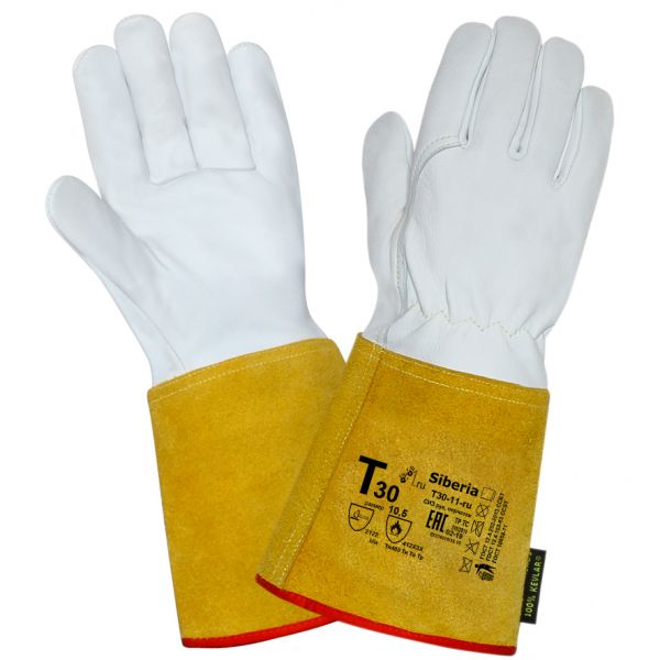 Краги сварщика 2Hands овечья кожа/спилок  Kevlar Т30-11-ru Siberia (р-р10,5)